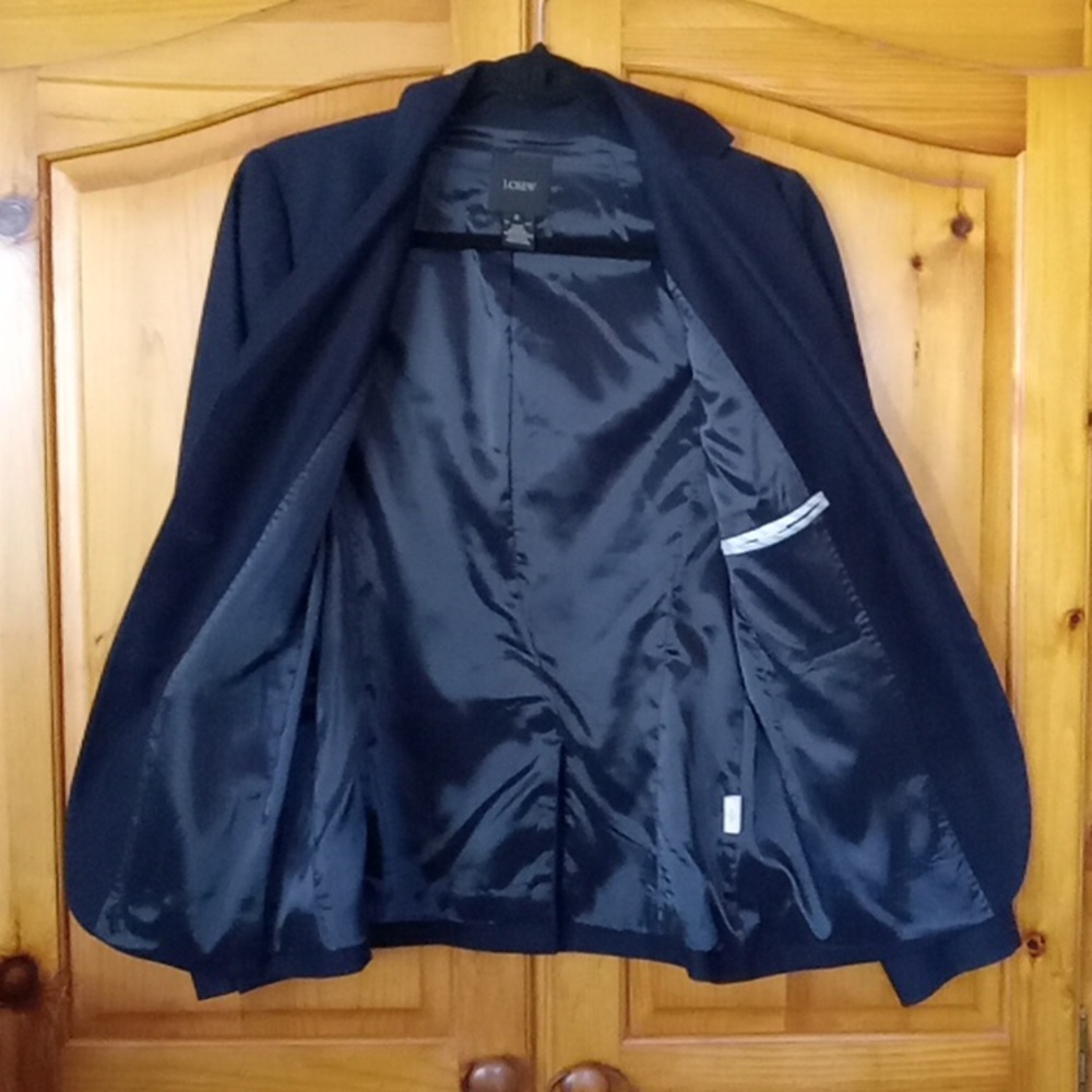 J. Crew Women's Black Classic Fitted Cotton Blazer Jacket 2 - Picture 10 of 14